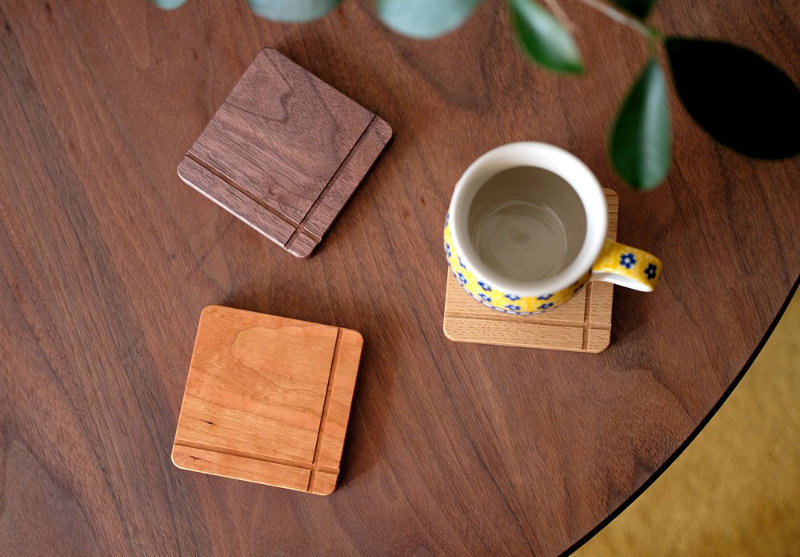 無垢の木のコースター