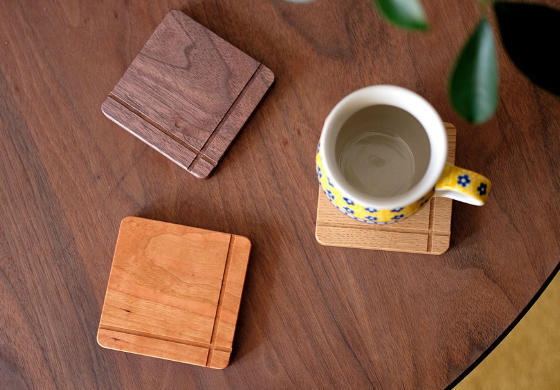 無垢の木のコースター